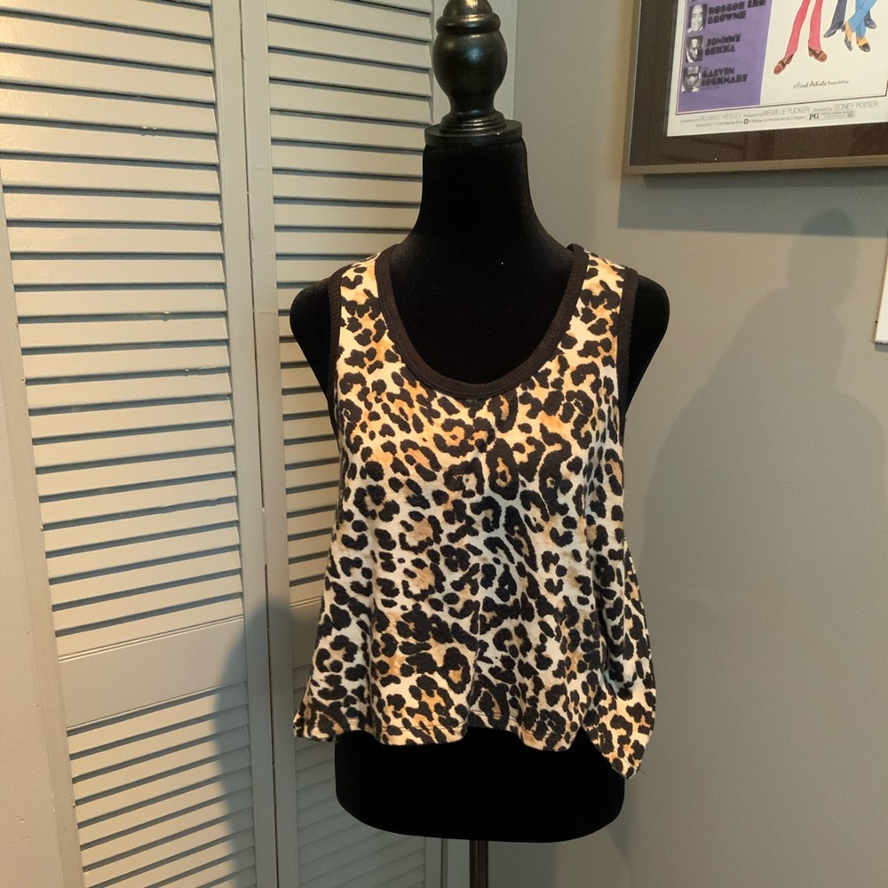 Cato, Leopard Crop Tank, Small